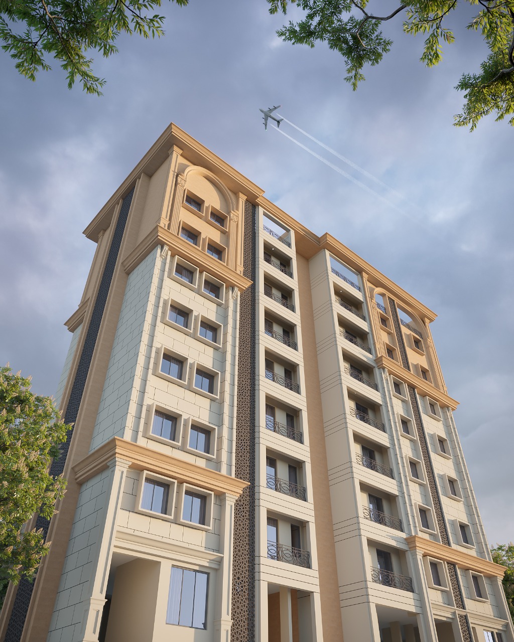Back view of Navkar Heights, a real estate project in Palghar